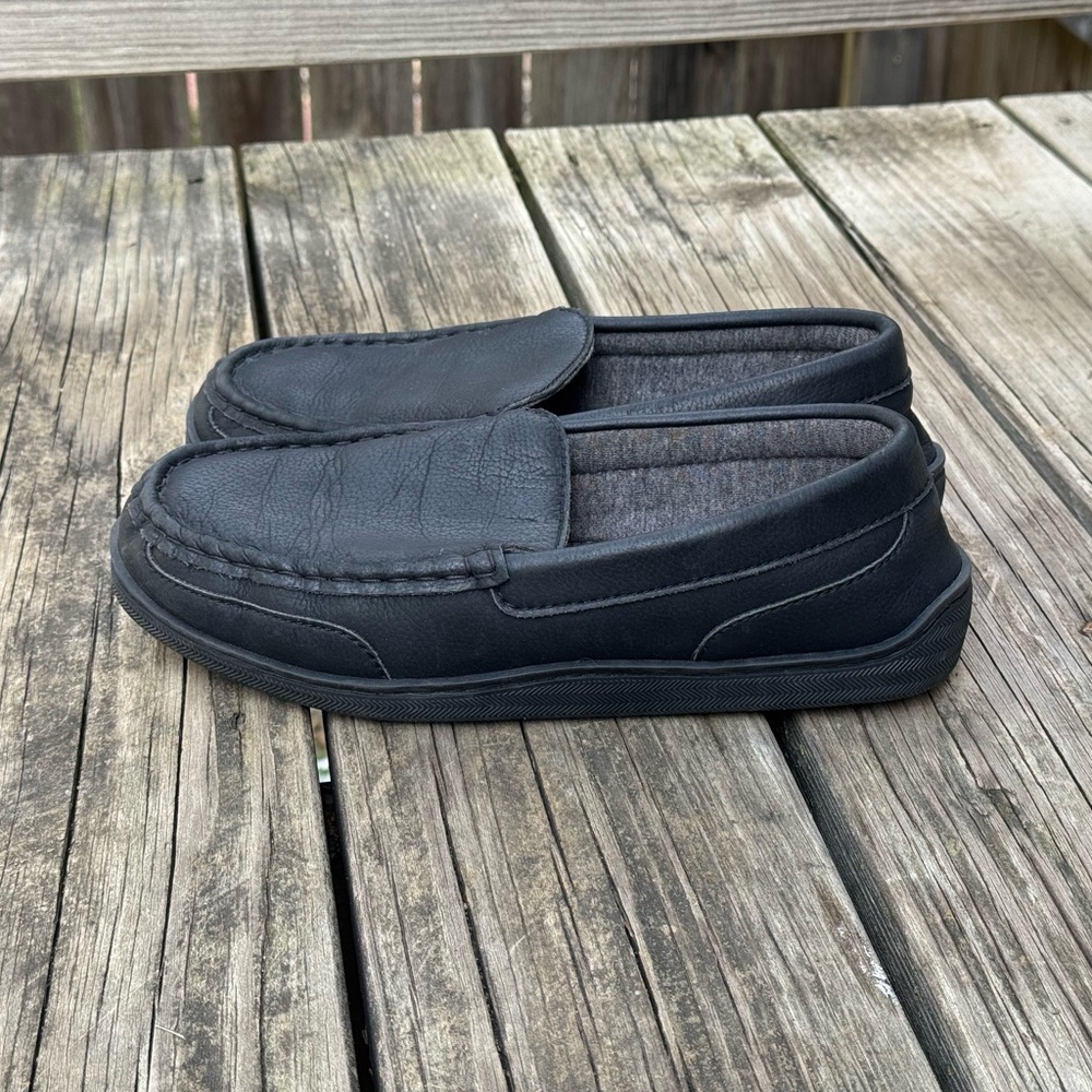 My Slippers Leather Moccasins Women's Black Slip On 9